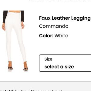 Commando White Faux Leather Leggings